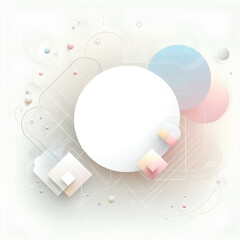 modern abstract background with circles off white text at center