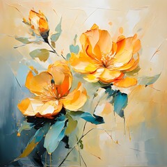 Floral Painting, Abstract Floral Background