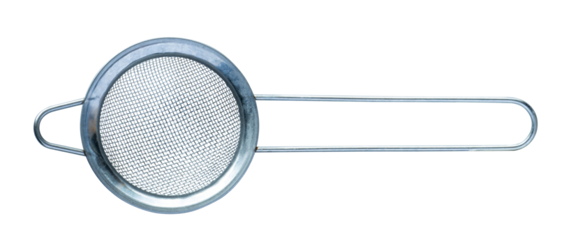 juice strainer stainless steel isolated