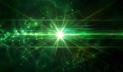 Abstract green lens flare overlay on black background