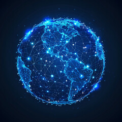 Obraz premium earth globe on black background