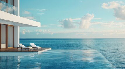 A Modern Pool Villa Overlooking The Ocean.