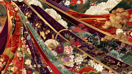 平安時代の十二単柄