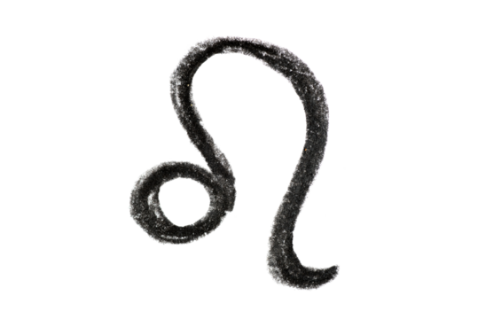 A hand-drawn Leo zodiac sign in black pencil on a white background, perfect for astrology-themed designs, horoscope articles, and spiritual projects - Powered by Adobe
