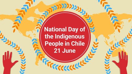Obraz premium National Day of the Indigenous People in Chile web banner design illustration 