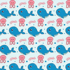 Hand drawn childlike animals pattern