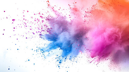 Colored powder explosion on gradient dark background ,Abstract powder splatted background , Colorful powder explosion on white background