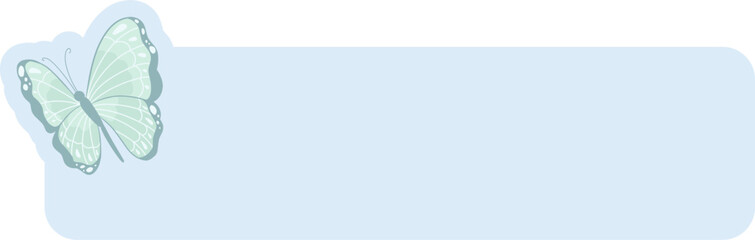 Butterfly Text Box Header Cute Title Label Rectangle Background