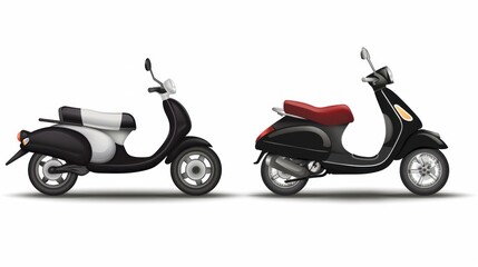 Two black scooters side by side