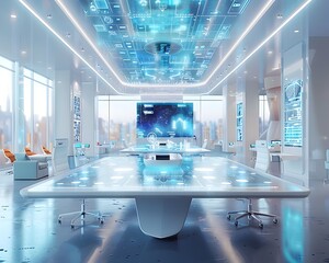 Collaborative Dynamic Office Environment with Digital Interactive Tables for Business Teamwork and Strategy