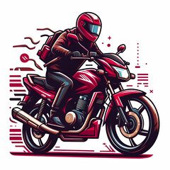 Red toy motorbike o the white background.