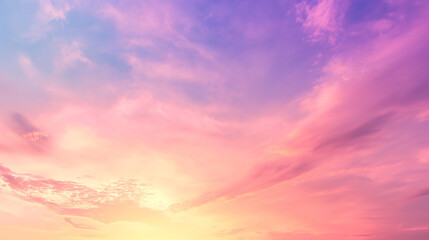 Fototapeta premium Colorful evening sky, pink and blue sunset, beautiful twilight, serene clouds, vibrant hues, pastel sky, dusk sky, sky at sunset, evening colors, sky hues, pink sunset