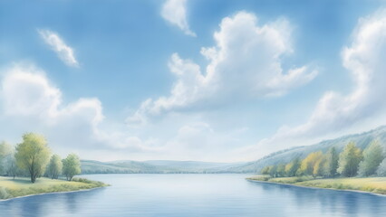 lake and sky in summer