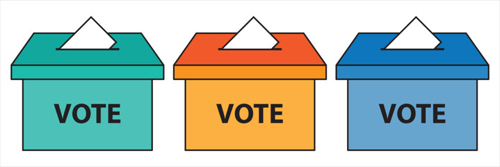Hand voting ballot box icon, Election Vote concept, Simple flat design for web site, logo, app, UI, Vector illustration.7891