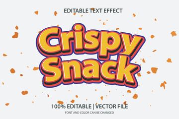 crispy text effect editable for logo, food. banner. vector art