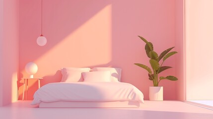 A Modern Minimalist Bedroom With Visually Appealing Furnishings.