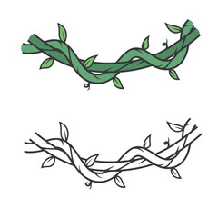 vines drawing with line art style. Simple design outline style. Easy to edit. Vector illustration