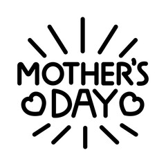 Mothers day line icon. Mothers day icon. Mother's day icon isolated on white background. Transparent background, minimalist symbol. Vector images