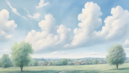 rural town in summer