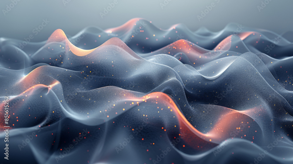 Aufkleber abstract grey background poster with dynamic waves. technology network vector illustration.