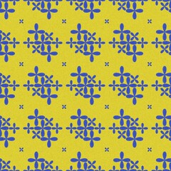 Blue small flower on yellow  glitter background