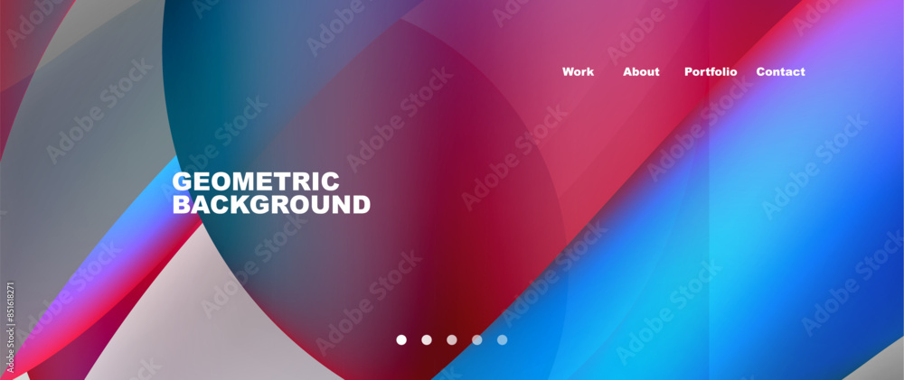 Aufkleber Bright multicolored geometric abstract shapes. Minimal trendy simplicity concept. Modern overlapping forms