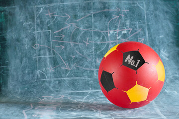 Generic soccer ball with german national colors and marking Nr 1. Great soccer event this year in...