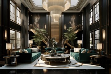 Fototapeta premium Living room architecture furniture building.