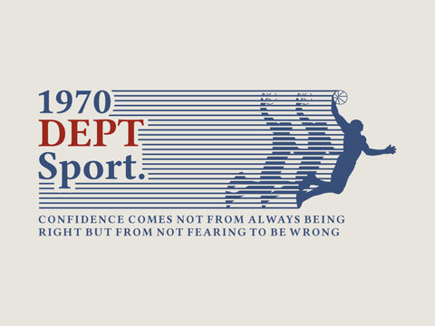 dept sport, design t-shirt streetwear clothing, vector typography, perfect for modern apparel