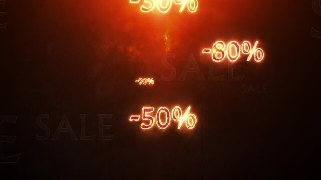 Black Friday. Burning percentages. Greater discounts (dumping, %, percentages, purchase, sale). 3D animation. Quick Time, h264, 16-bit color, highest quality. Smooth gradation of color, without bandin