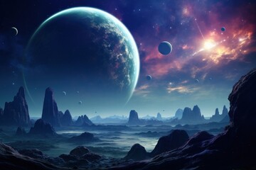 Planet sky landscape astronomy.