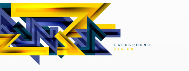 Line zig zag dynamic geometric abstract background. Colorful lines with shadow and light effects, various routes concept. Vector Illustration For Wallpaper, Banner, Background, Card