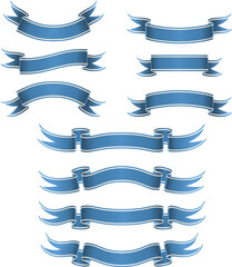 Obraz premium Blauweiße Banderolen in verschiedenen Ausführungen