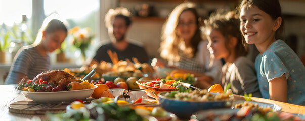 A family hosting a cultural potluck dinner, where guests bring dishes from their heritage to share and celebrate diversity.
