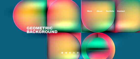 Round squares, circles with fluid gradients. Vector Illustration For Wallpaper, Banner, Background, Card, Book Illustration, landing page