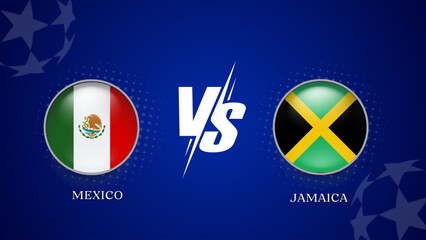 Mexico vs Jamaica broadcast template for sports Copa America 2024. vector illustration