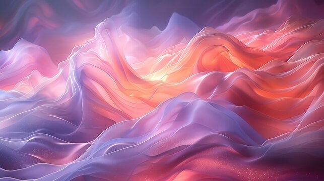 An abstract background with parallelogram wave and gradient color flow, soft pastel colors, hd quality, digital rendering, high contrast, geometric design, modern aesthetic, artistic abstraction