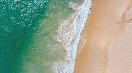 vue aérienne à la verticale d'une plage de sable tropicale déserte