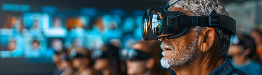 Teacher Using Augmented Reality to Bring Historical Figures to Life in Classroom Education and Learning Concept