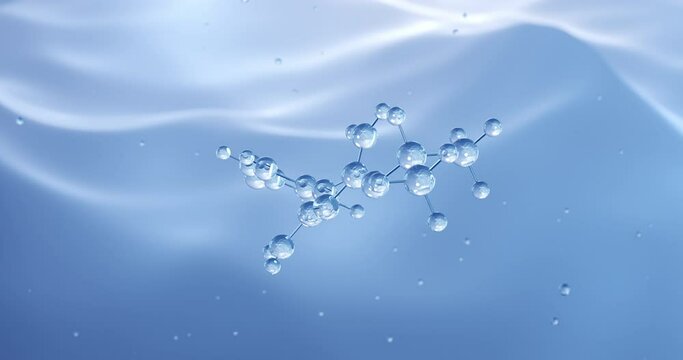 Proguanil rotating molecular structure, 3d model of molecule, chlorguanide, looped video