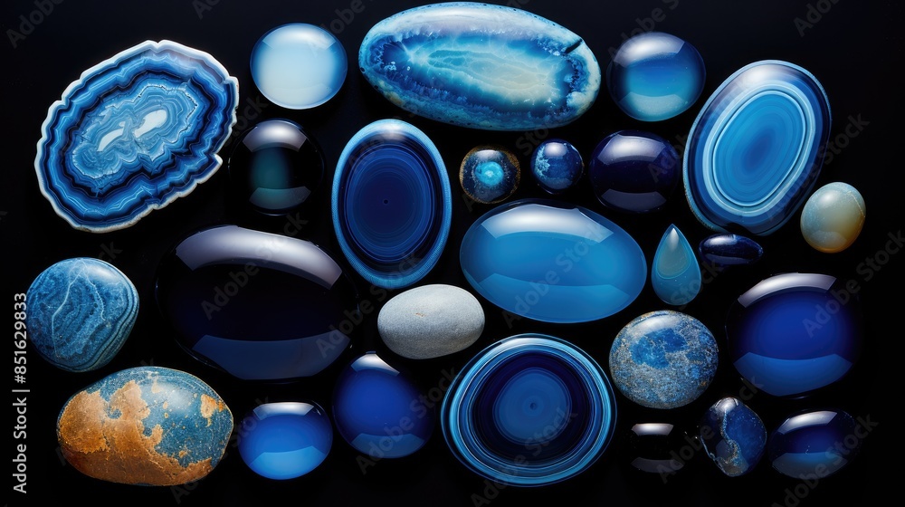 Wall mural blue beads