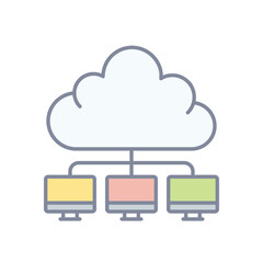Cloud computing vector icon