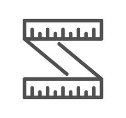 Measure related icon outline and linear vector.