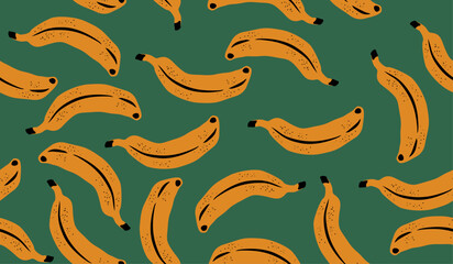 Cute banana fruits pattern background vector design