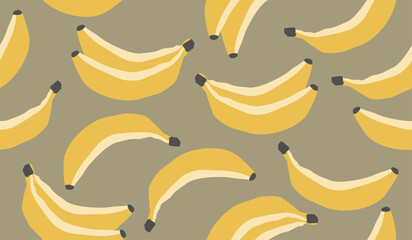 Cute banana fruits pattern background vector design