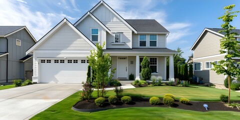 Newly Installed Gutter Downspout in Modern Home Professional Photo with Copy Space and Selective Focus. Concept Home improvement, Rain gutter, Downspout, Modern architecture, Copy space