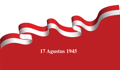 Red And White Indonesian Flag Corner,Vector illustration Indonesia Independence day banner or poster