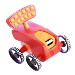 Colony Transportation 3D. cute space cartoon object isolated on transparent background