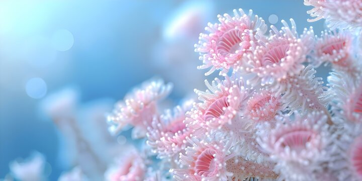3D image of Conidiobolus coronatus a tropical fungus causing nasal polyps. Concept Medical Illustration, Fungal Infection, Nasal Polyps, Conidiobolus coronatus, 3D Rendering