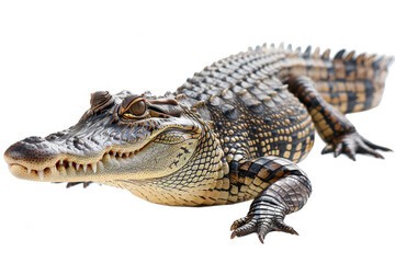 Fototapeta premium photo of a crocodile isolated on white background
